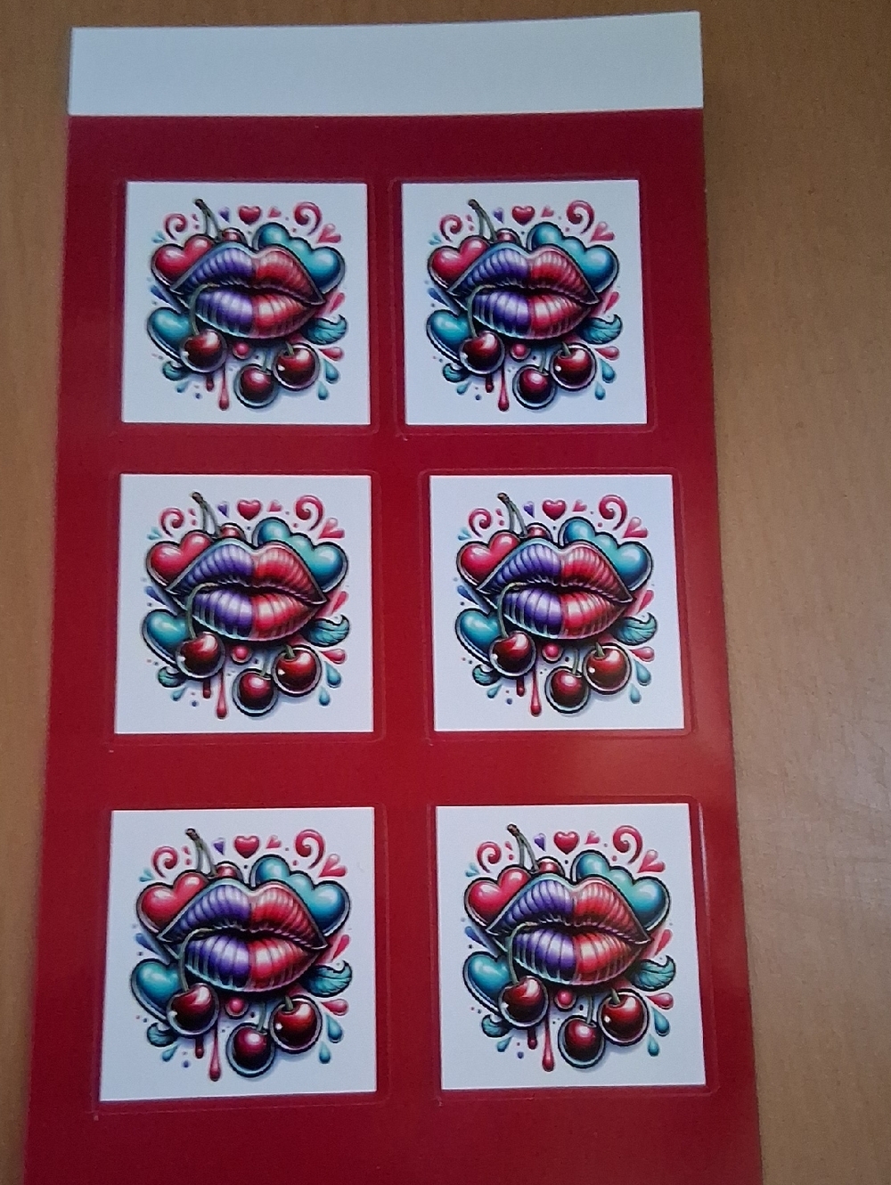 Red Multi-Color Lip & Cherry Tile Decals - Home Design